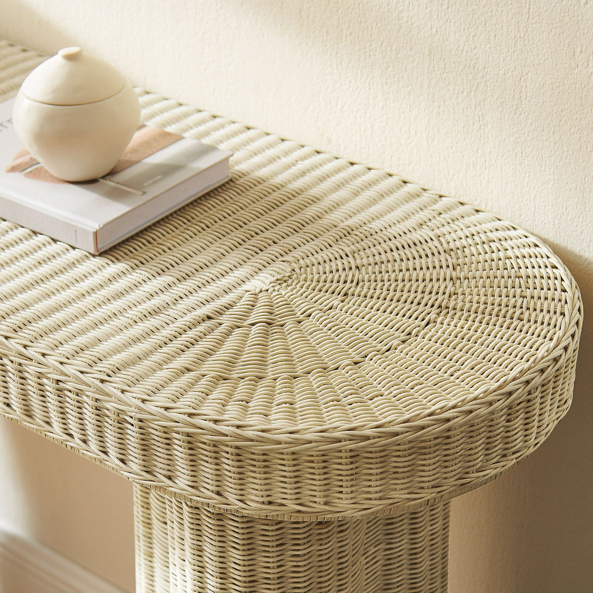 Sarova 59 Inch Natural Rattan Oval Console Table by Modway - EEI-7915