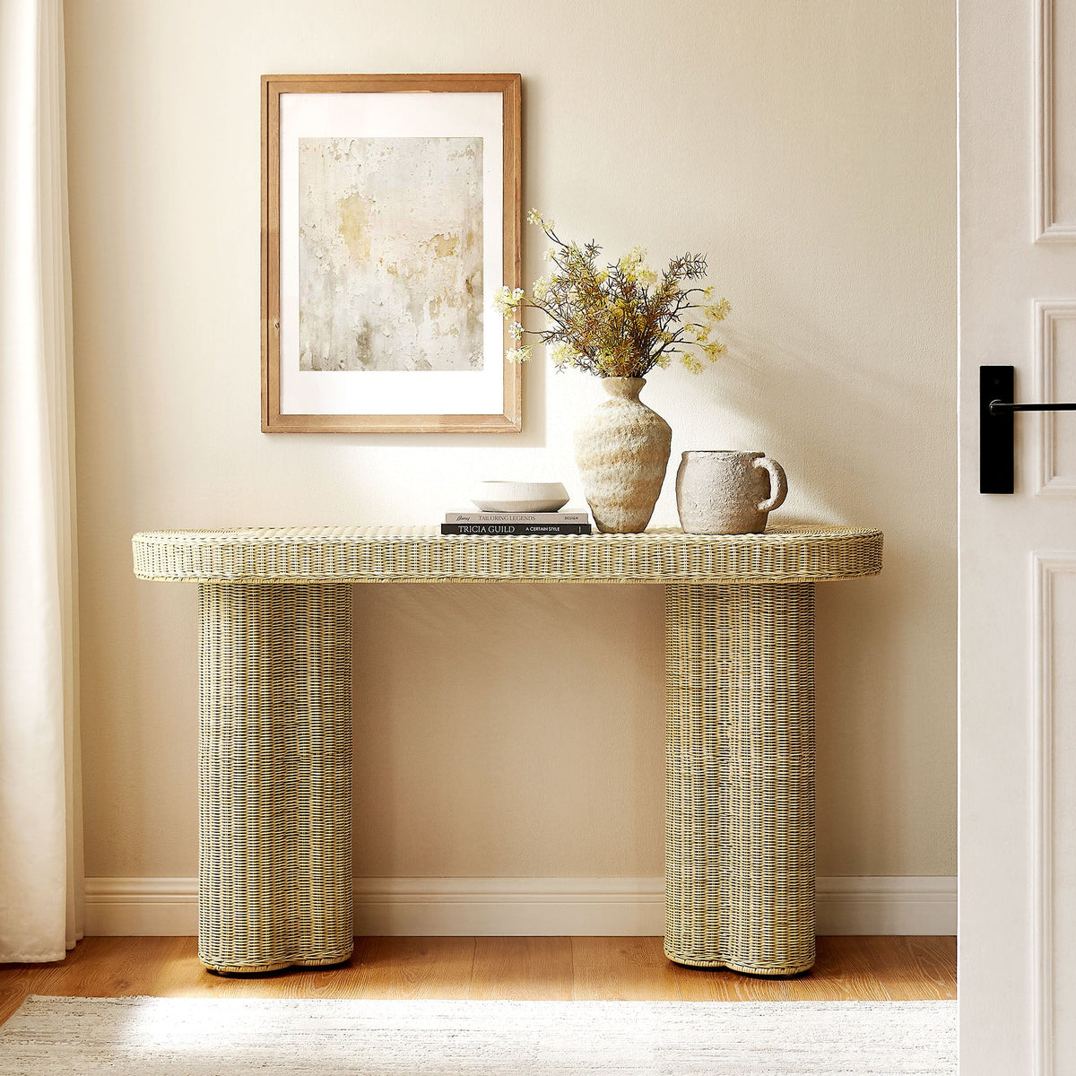 Sarova 59 Inch Natural Rattan Oval Console Table by Modway - EEI-7915