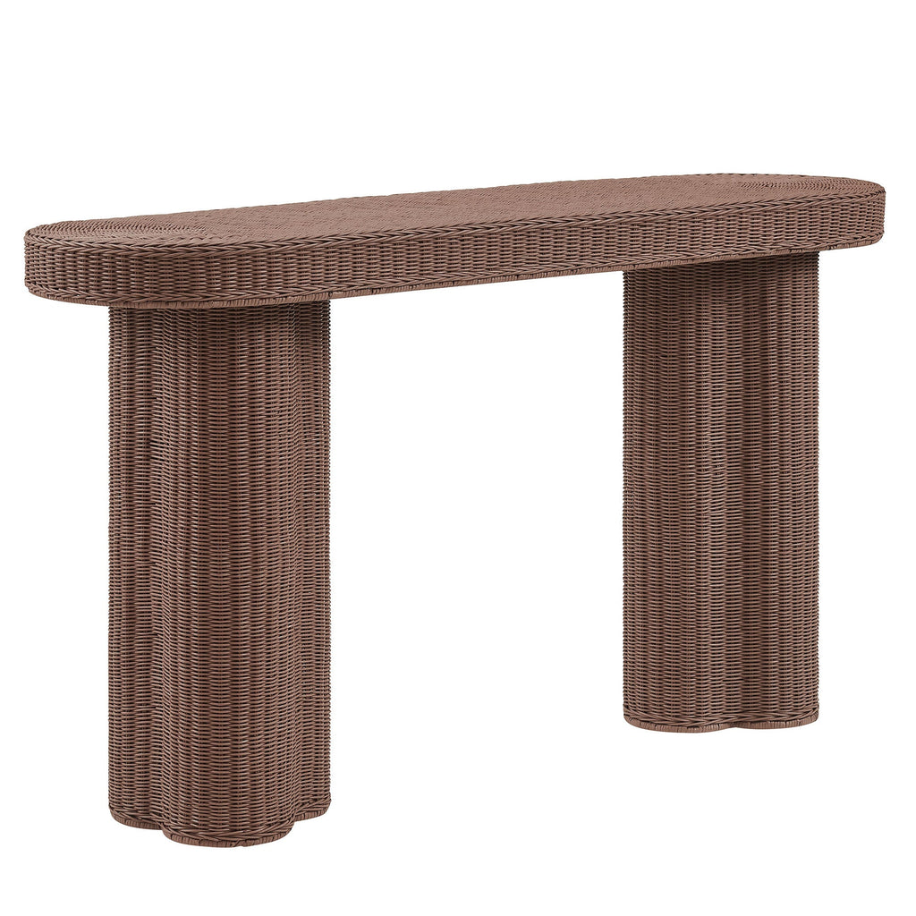Sarova 59 Inch Natural Rattan Oval Console Table by Modway - EEI-7916