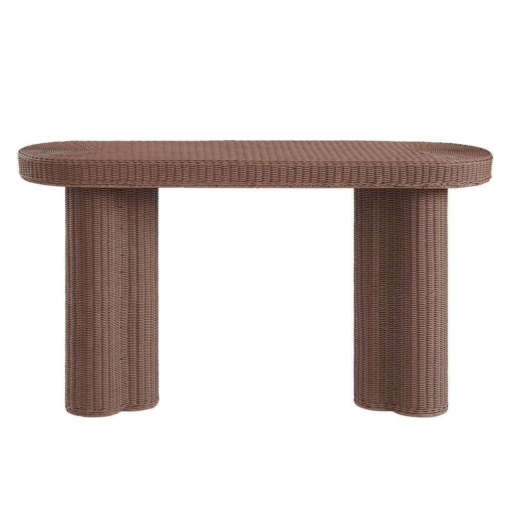 Sarova 59 Inch Natural Rattan Oval Console Table by Modway - EEI-7916
