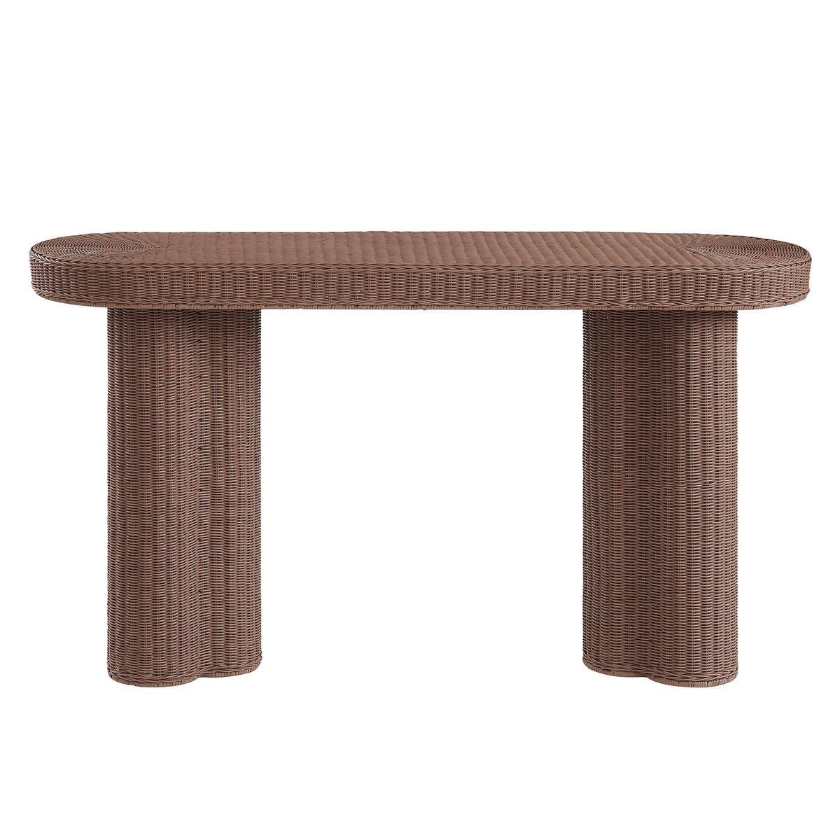 Sarova 59 Inch Natural Rattan Oval Console Table by Modway - EEI-7916