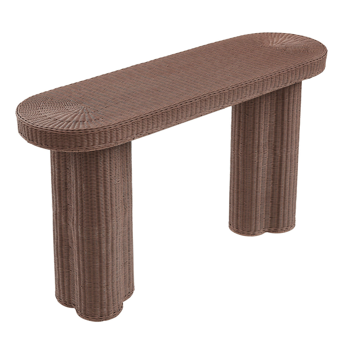 Sarova 59 Inch Natural Rattan Oval Console Table by Modway - EEI-7916