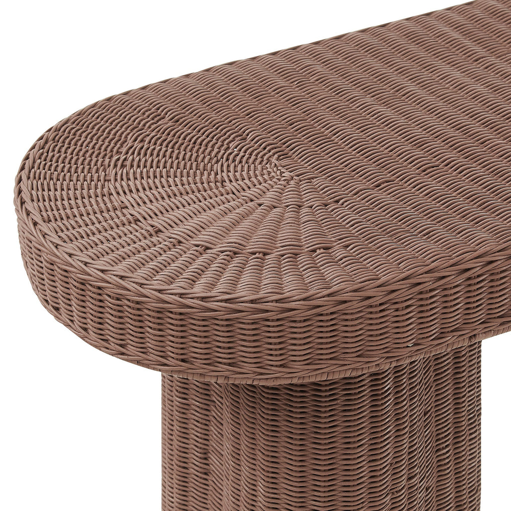 Sarova 59 Inch Natural Rattan Oval Console Table by Modway - EEI-7916