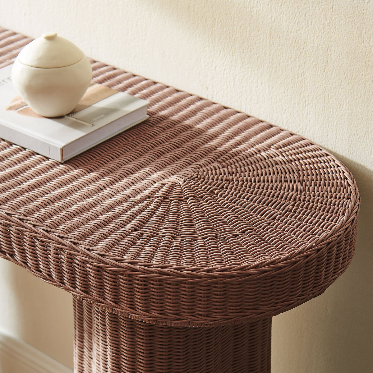 Sarova 59 Inch Natural Rattan Oval Console Table by Modway - EEI-7916