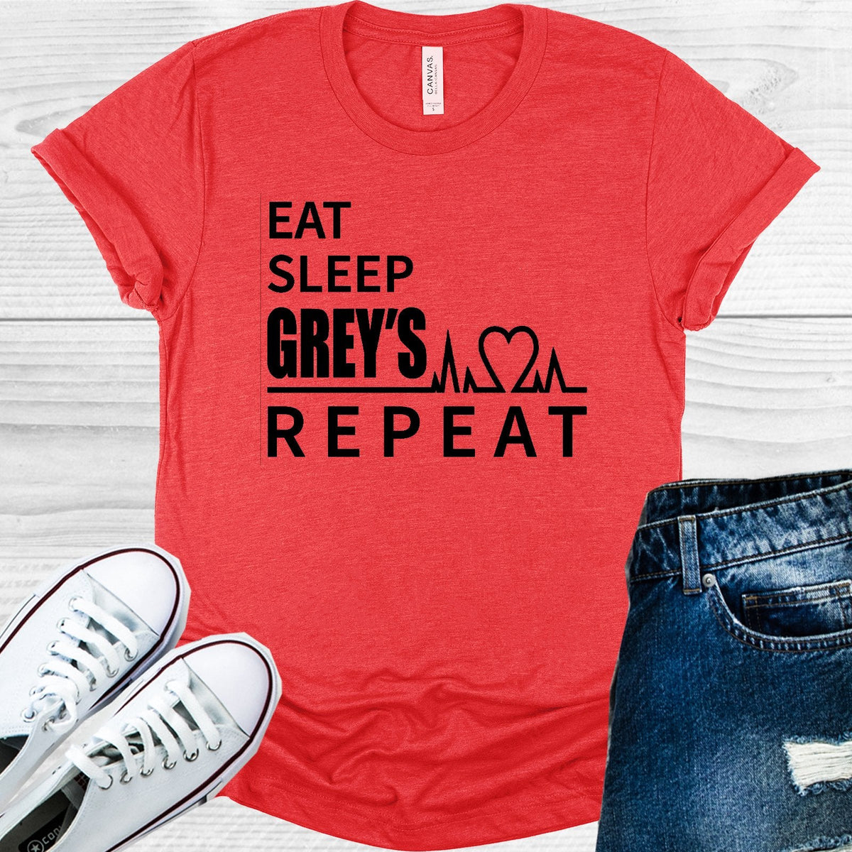Eat Sleep Grey's Repeat Graphic Tee