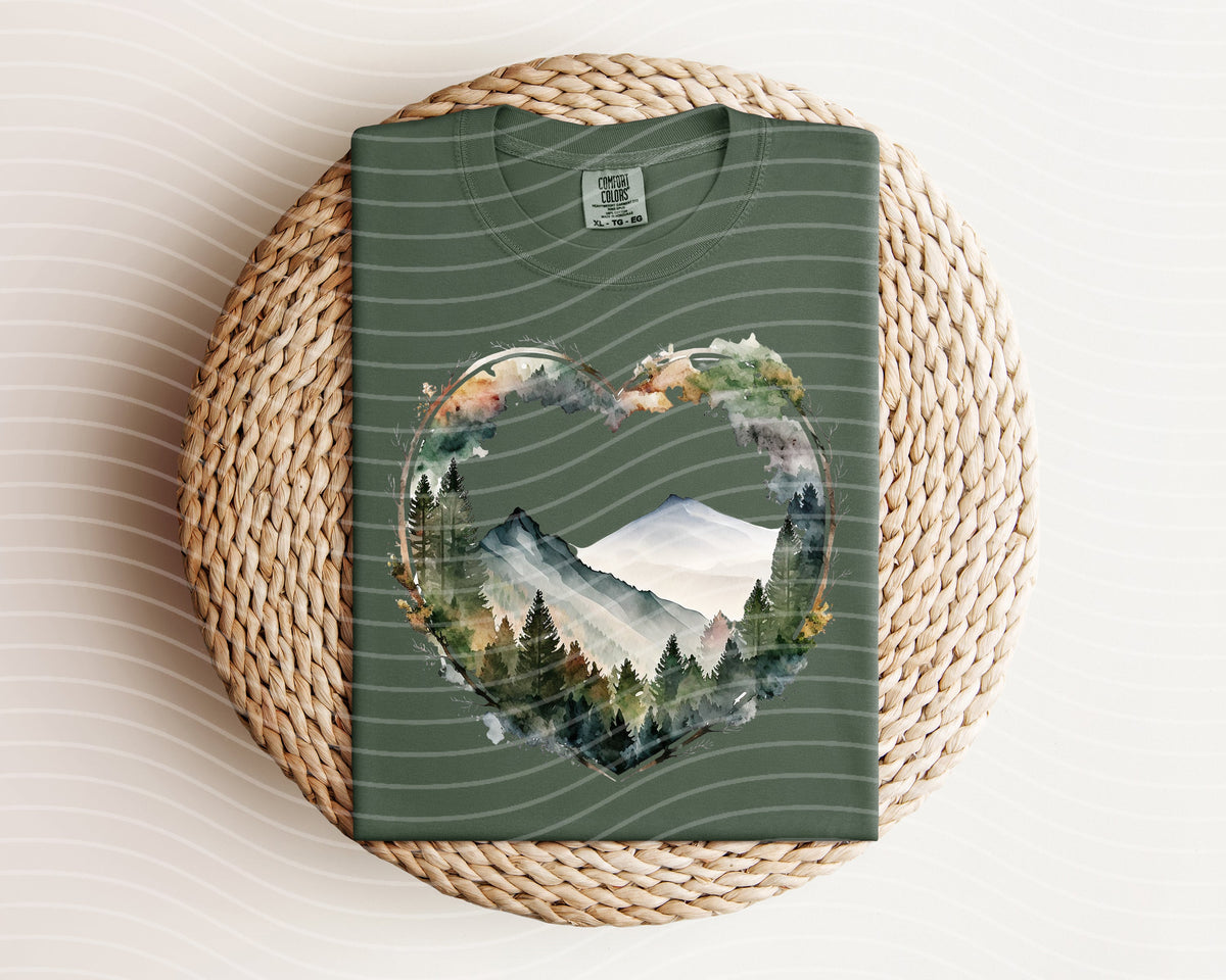 Mountains Heart Graphic Tee