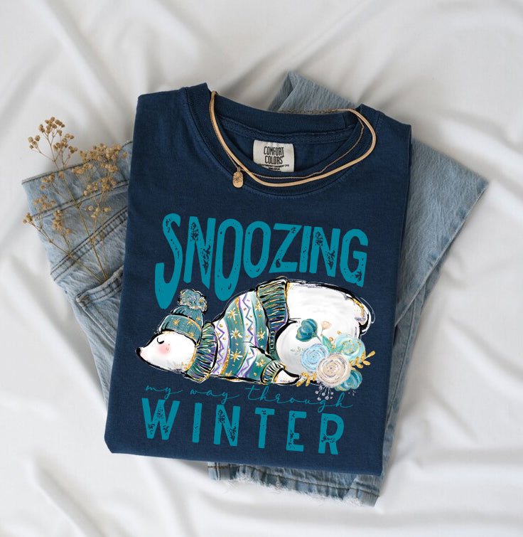 Snoozing My Way Through Winter Graphic Tee