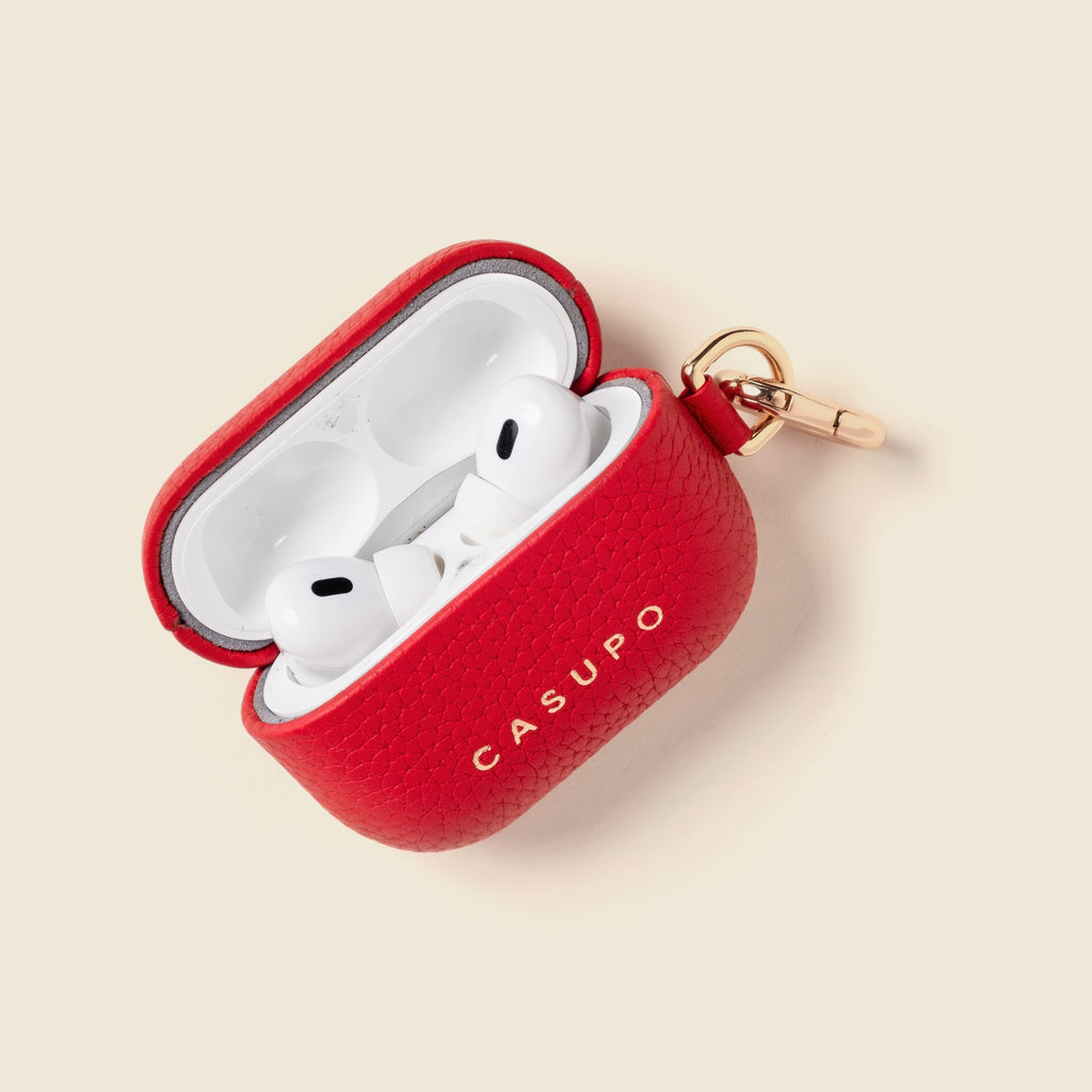 Leather Airpod Case - Red