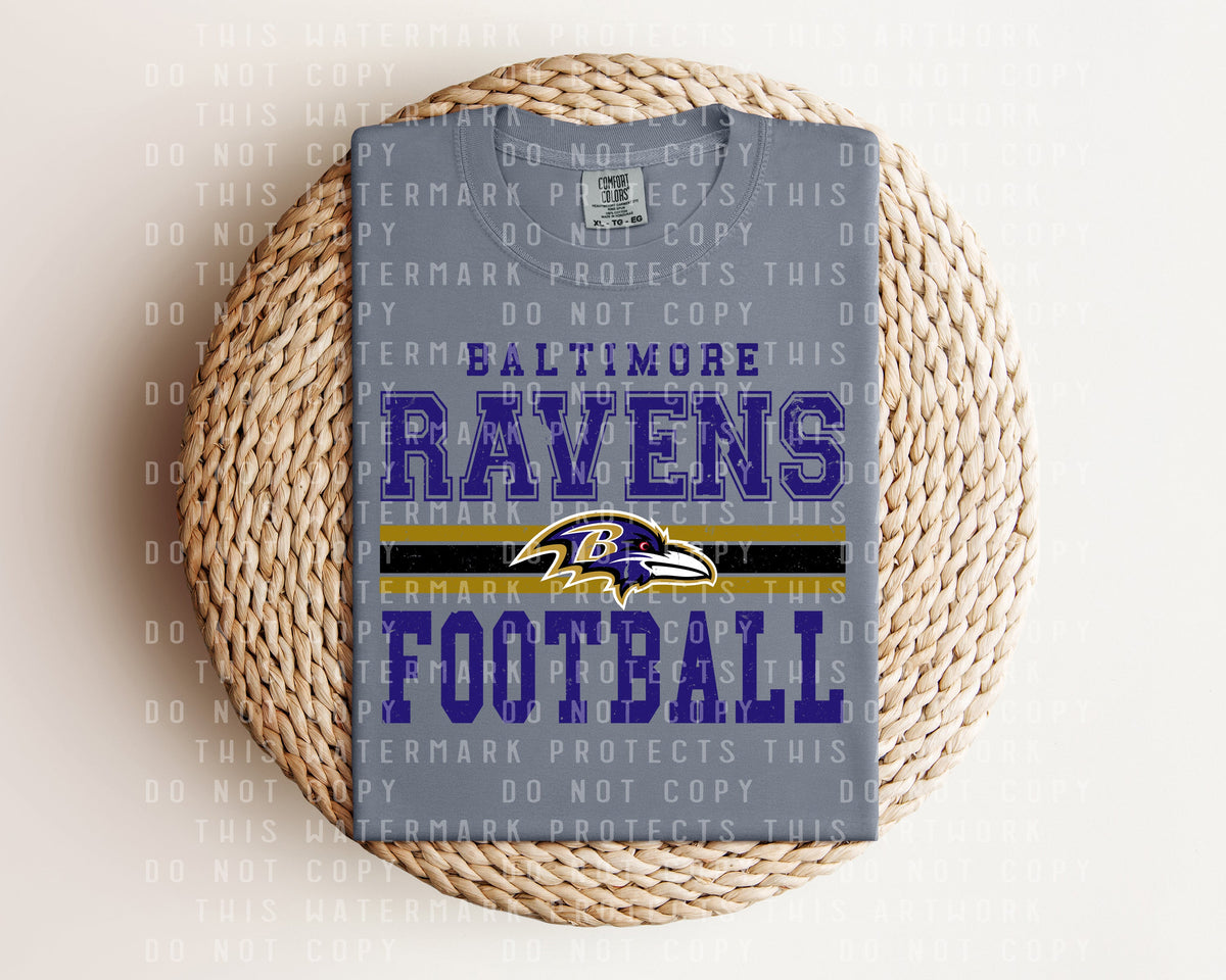 Ravens Football Distressed Graphic Tee