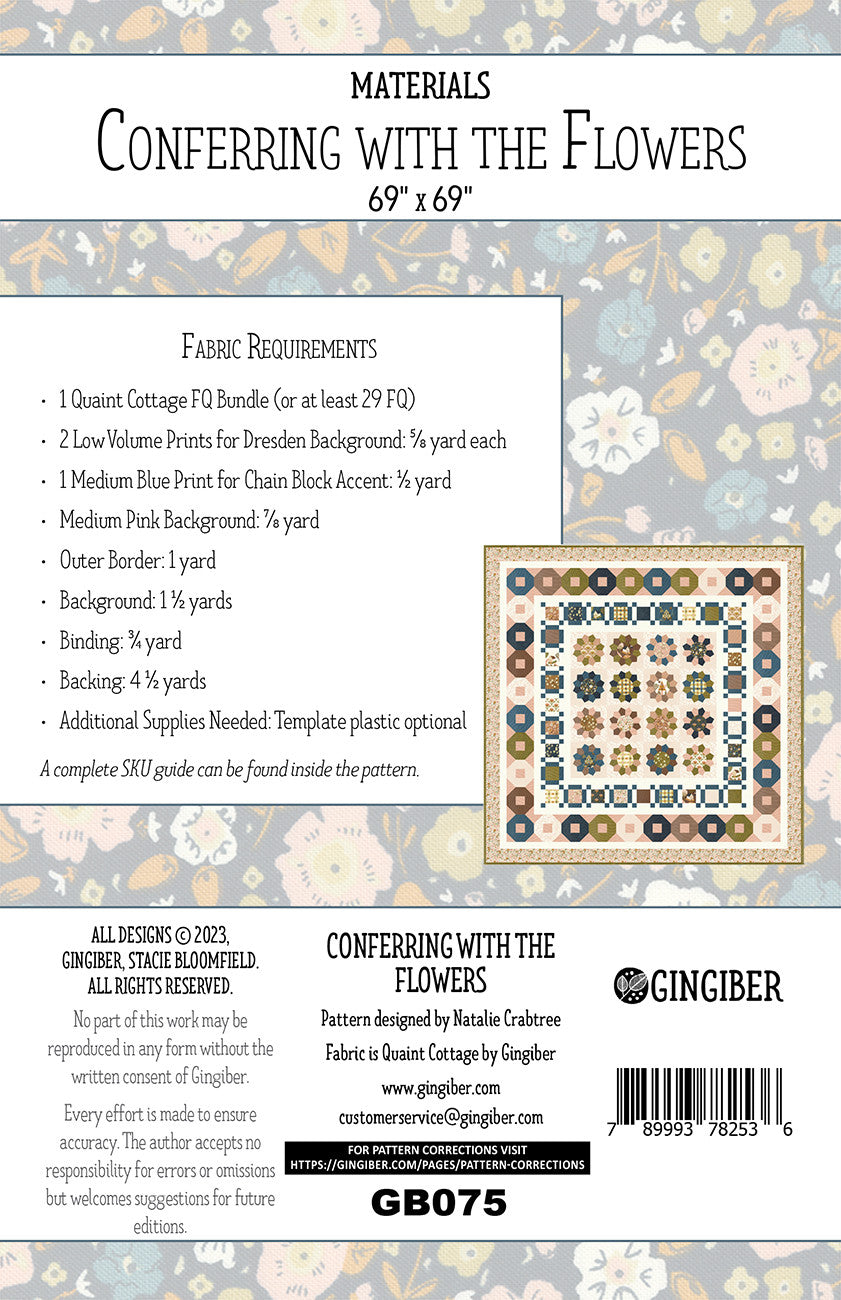 Conferring with the Flowers Quilt Pattern