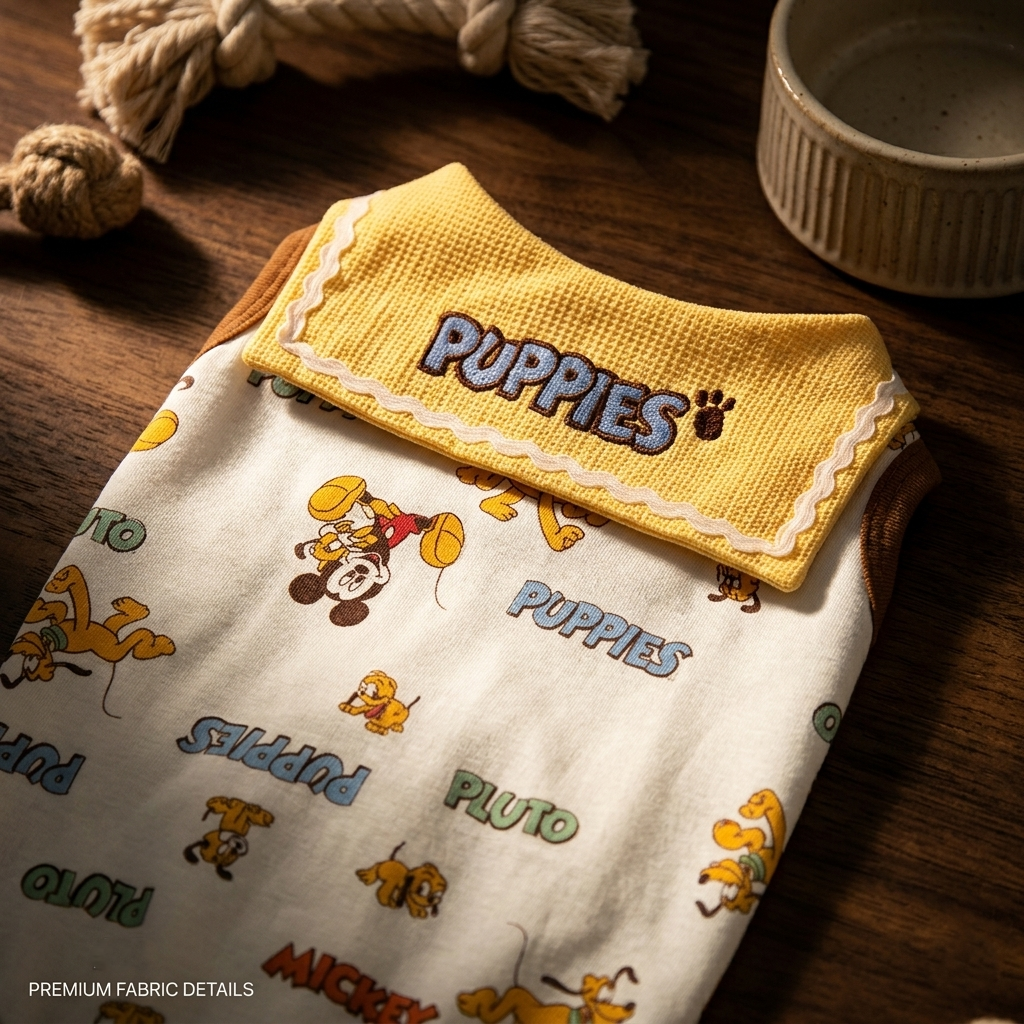 Cartoon Puppy Sailor Collar Dog Shirt