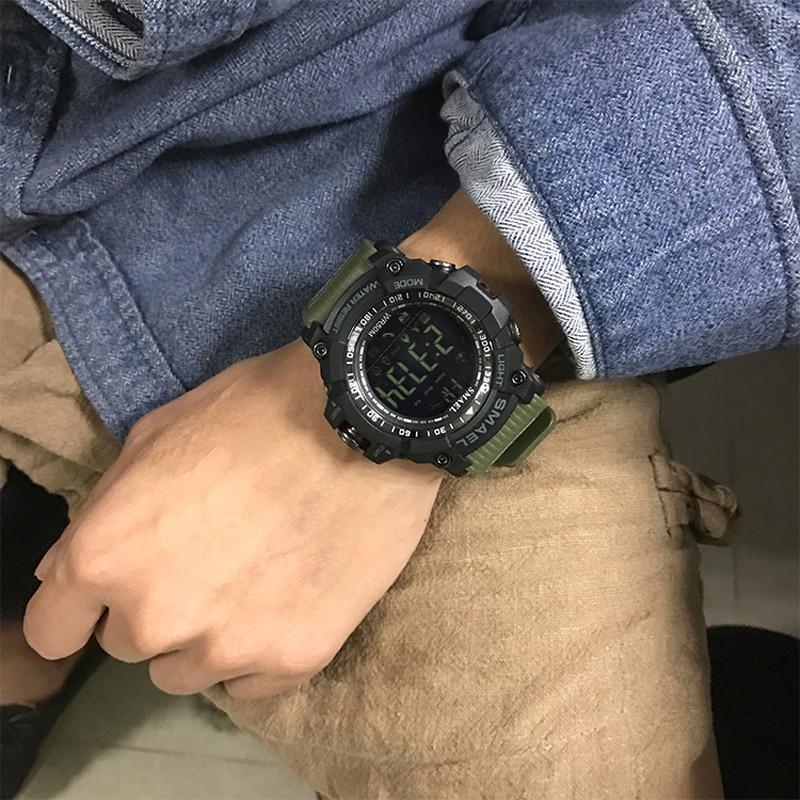 Smart Sport Mens Chronograph Watch Sport Stop Army Military Multifunction  Waterproof 50M LED Digital Watch for Man