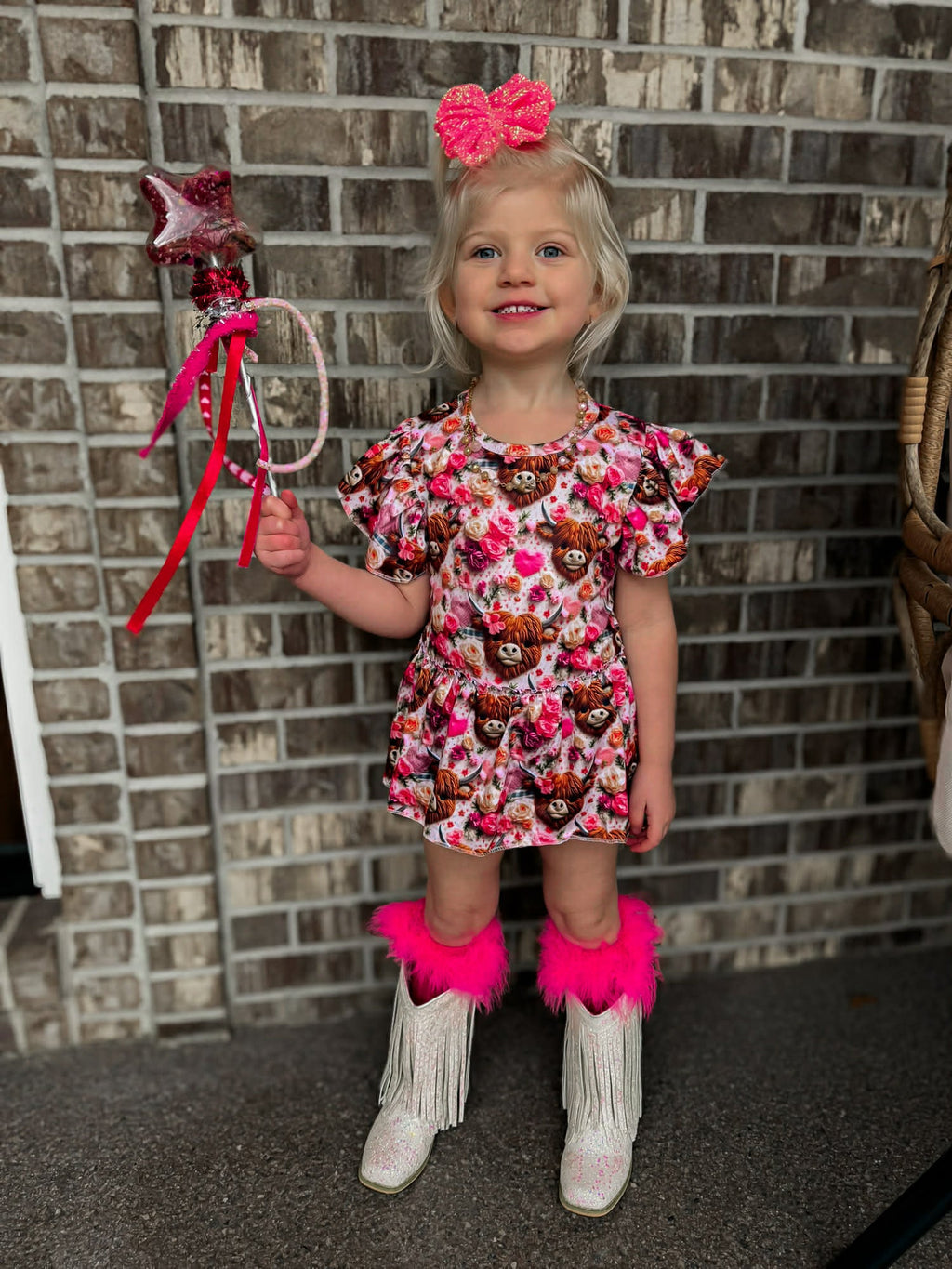 Pink highland skirted romper