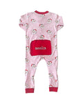 Vintage Santa Red Trimmed Pima Zip Up Pajamas-FINAL SALE
