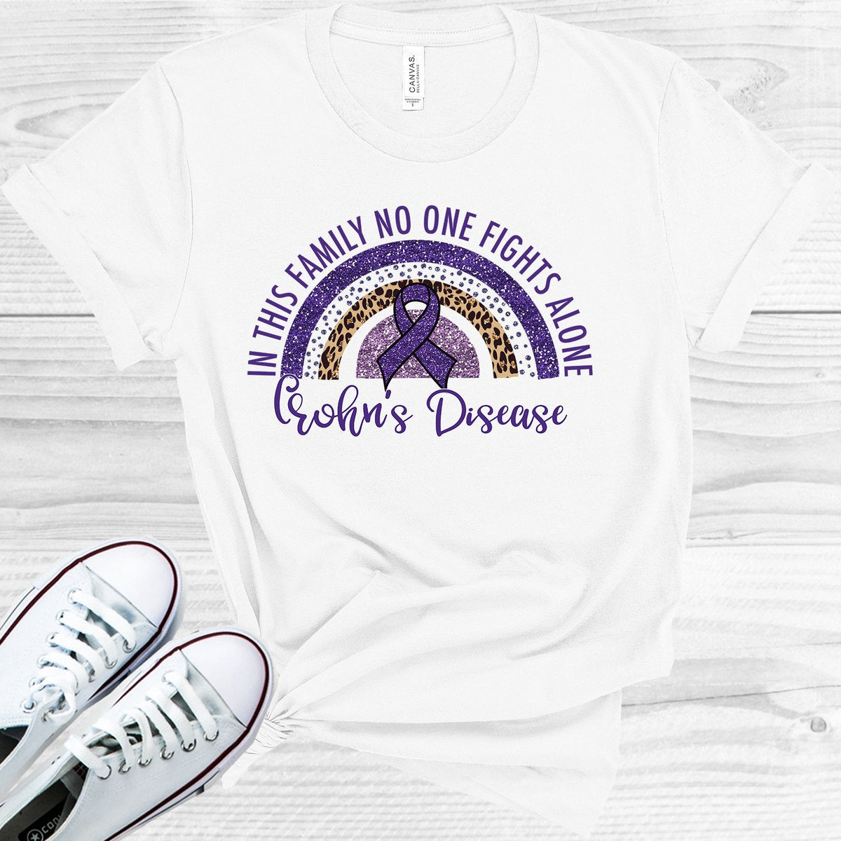 In This Family No One Fights Alone Chron's Disease Graphic Tee