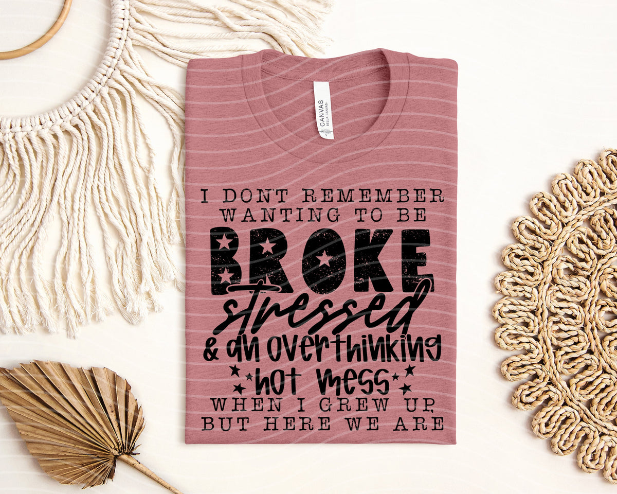 I Don't Remember Wanting to Be Broke Graphic Tee