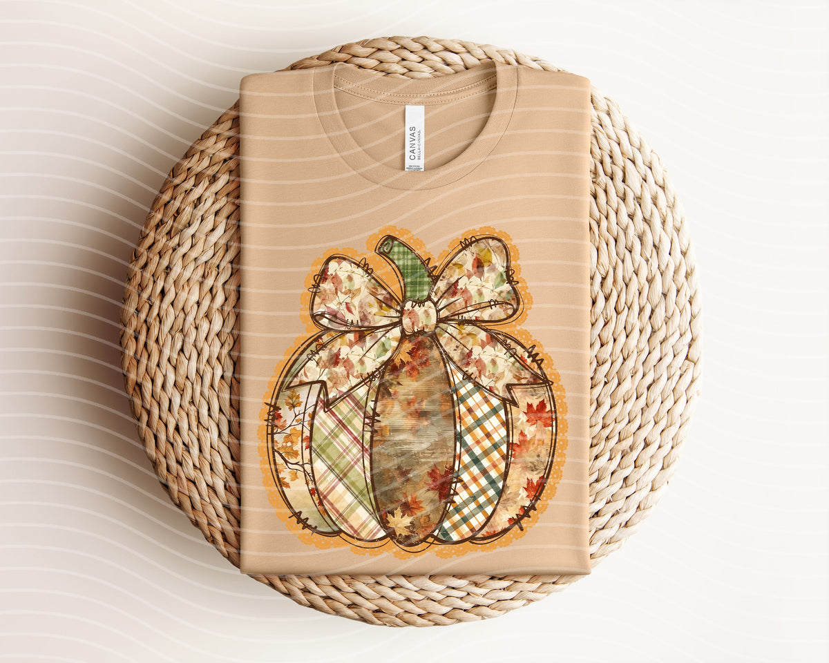 Faux Embroidery Pumpkin Graphic Tee