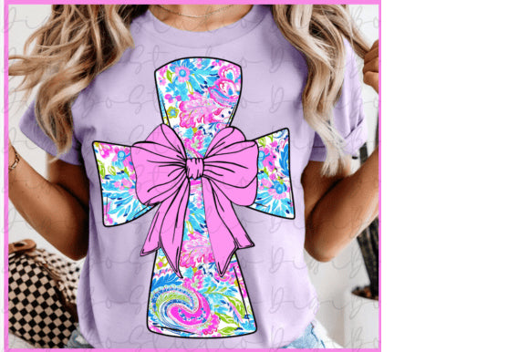 Floral Cross Graphic Tee