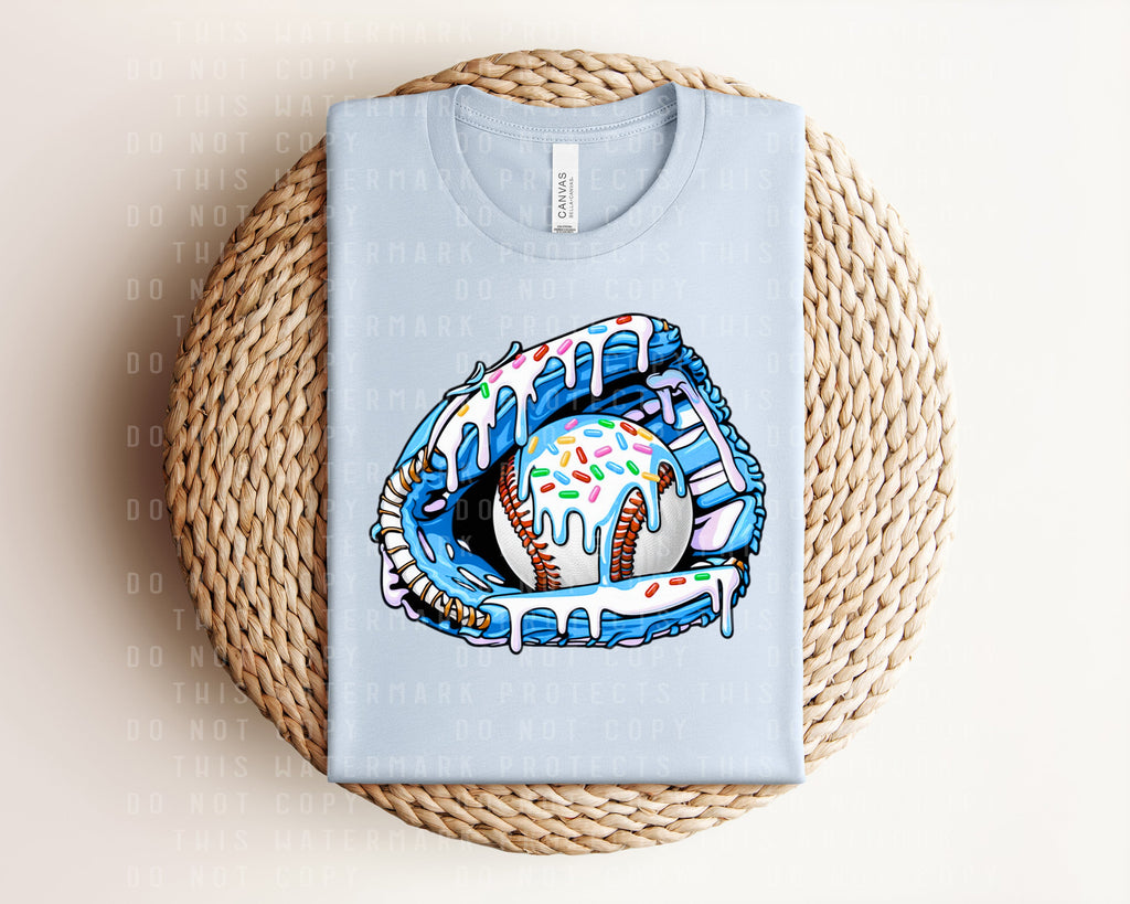Baseball Blue Drip Graphic Tee