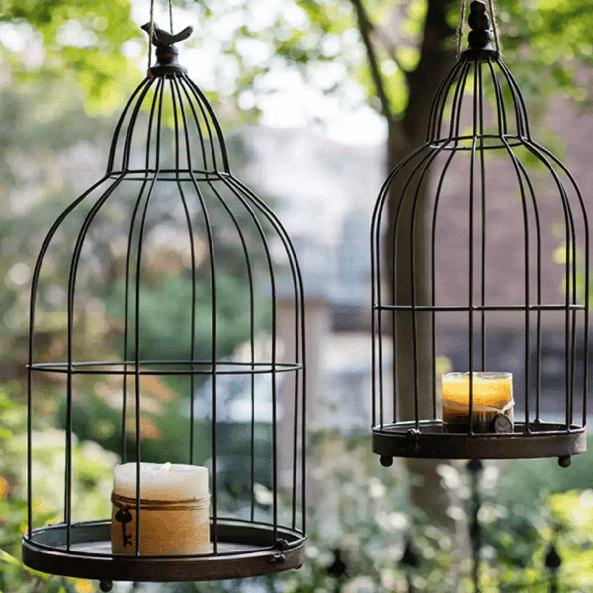 Vintage Garden Birdcage Display
