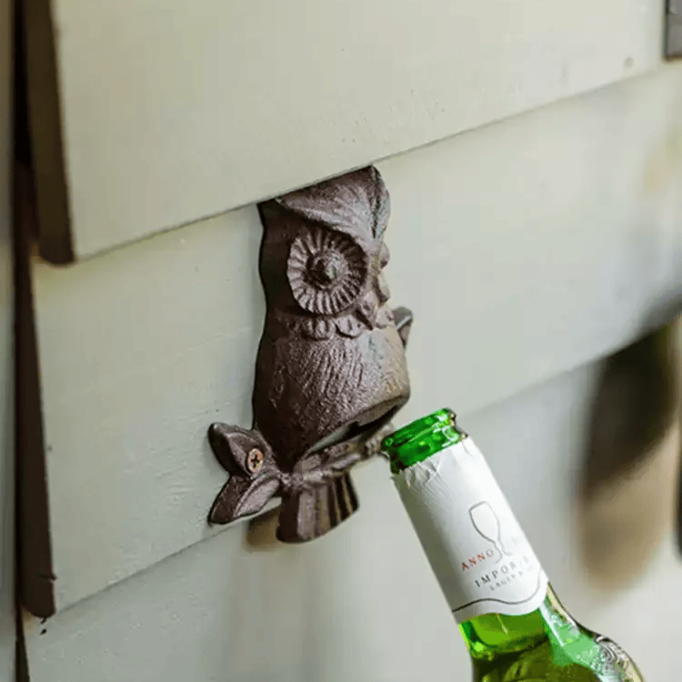 Rustic Owl Cast Iron Bottle Opener