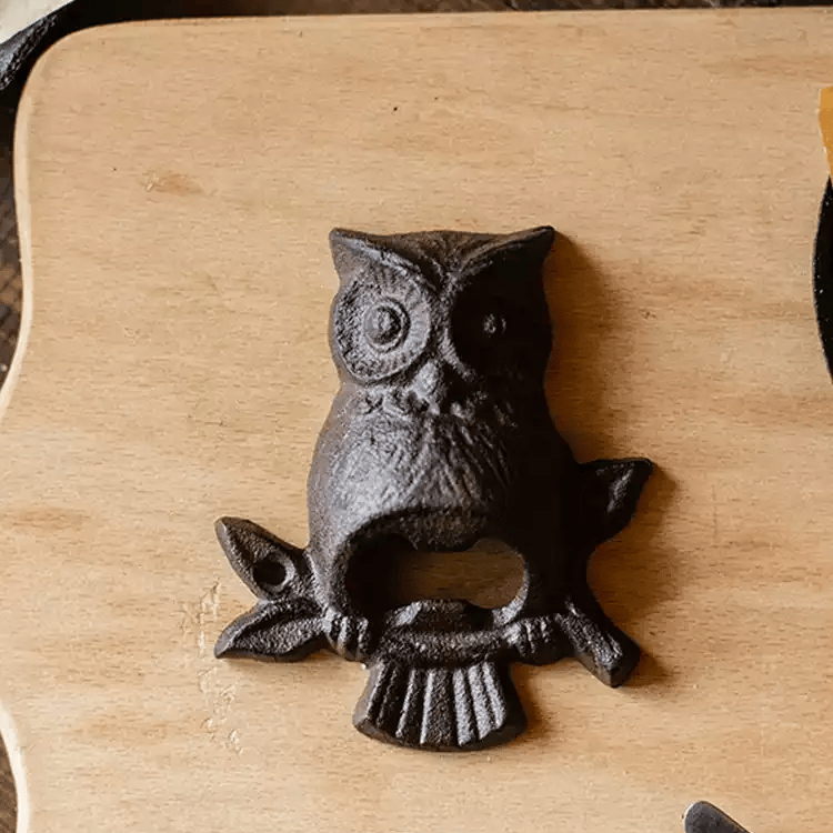 Rustic Owl Cast Iron Bottle Opener
