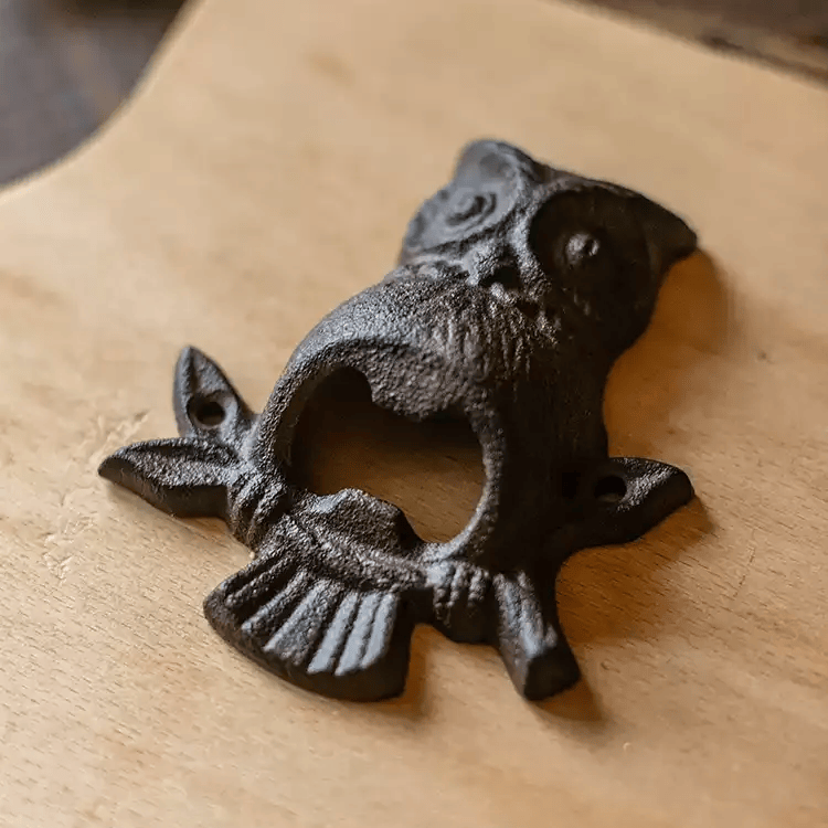 Rustic Owl Cast Iron Bottle Opener