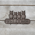 Four Owls Cast Iron Welcome Sign