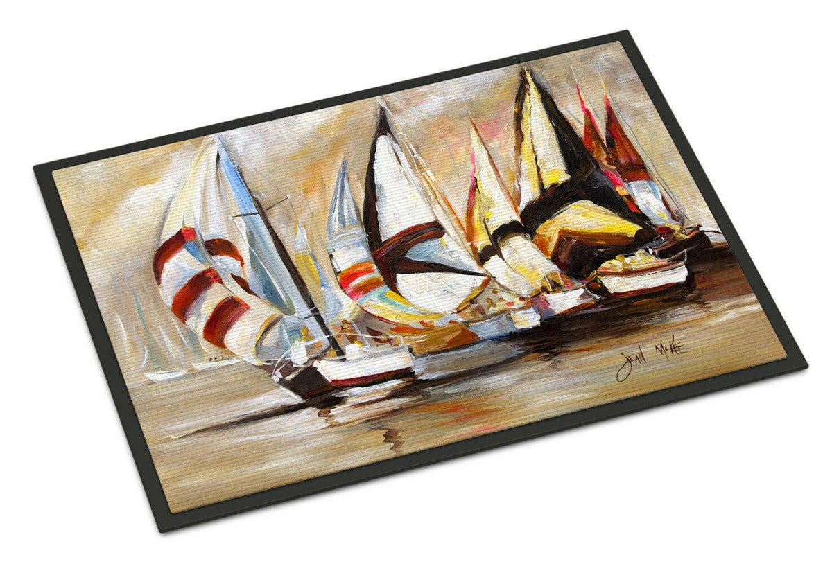 Boat Binge Sailboats Doormat Indoor Outdoor 18H X 27W Front Door Mat Rugs for Entryway, Non Slip Washable