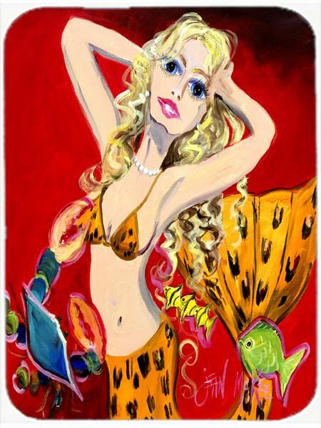 Red Mermaid Mouse Pad, Heat Resistant Trivet Hot Pad , Non Slip Rubber Desk Mat, Kitchen Counter Protector, Home Office Decor Gift