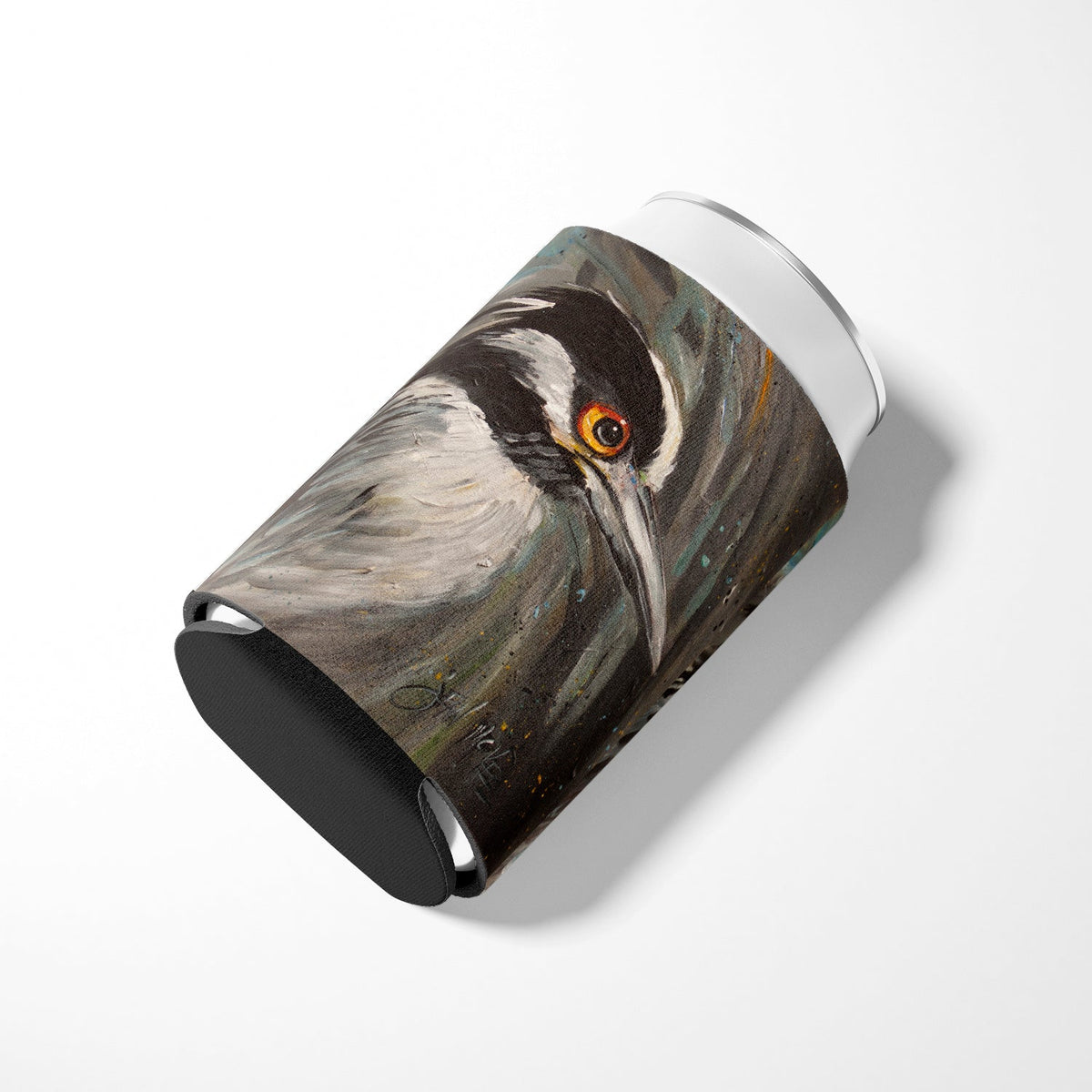 Night Heron Can or Bottle Hugger Cooler Sleeve for Standard 12 oz Cans, Insulated Foam Beer & Soda Can Hugger Reusable
