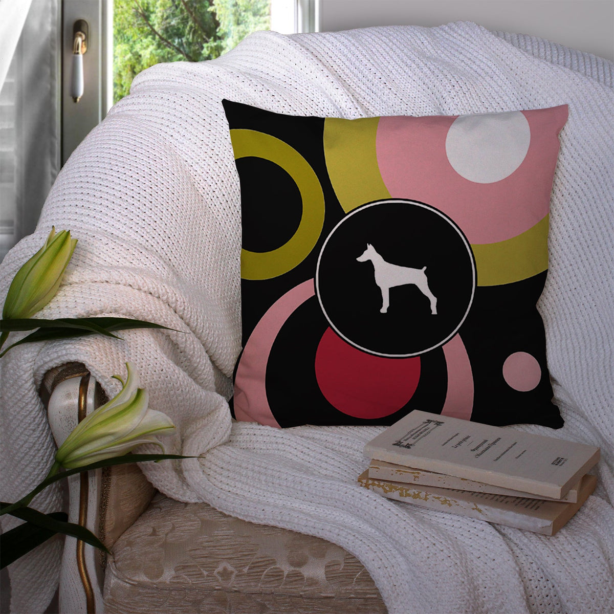 Decorative Throw Pillow 14x14 Indoor Outdoor Accent Cushion, Fabric Cover with Insert for Sofa, Bed, Porch & Living Room