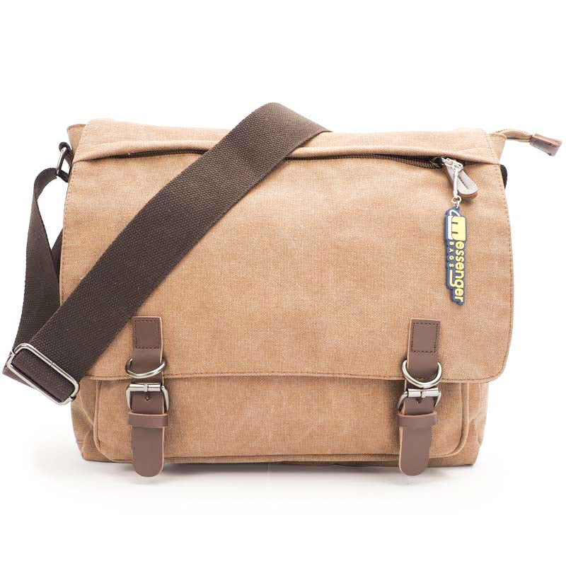 Large Waxed Canvas Messenger Bag