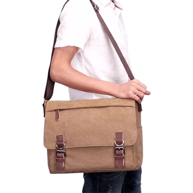 Large Waxed Canvas Messenger Bag