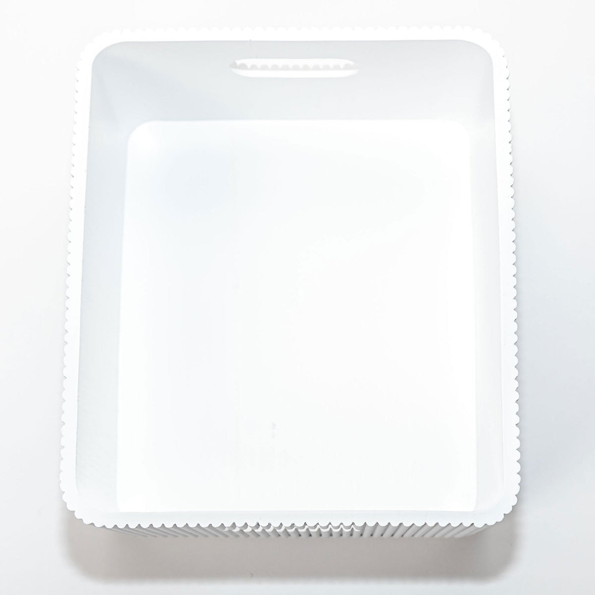 Wooden Ribbed Bins – White