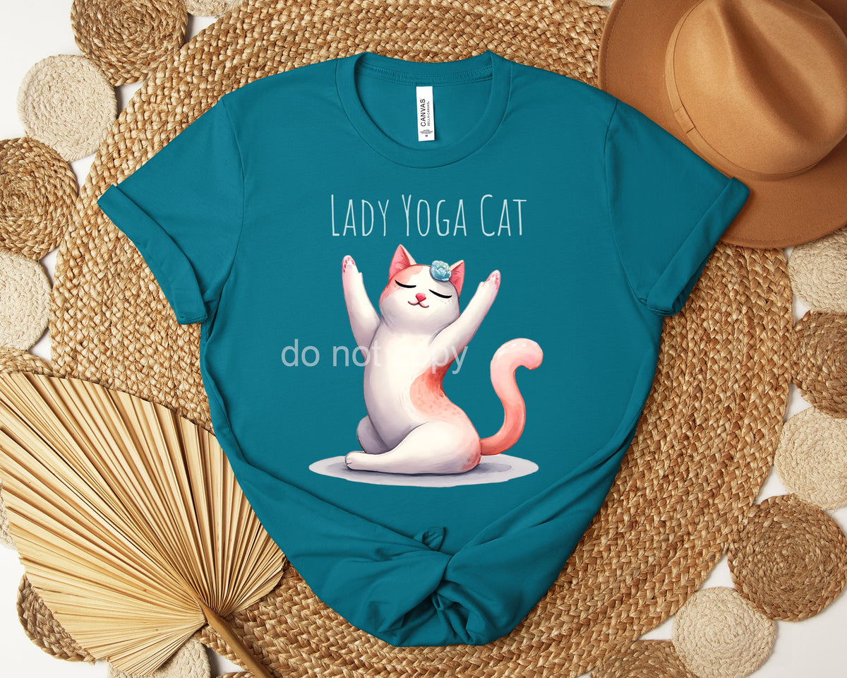 Lady Yoga Cat Graphic Tee