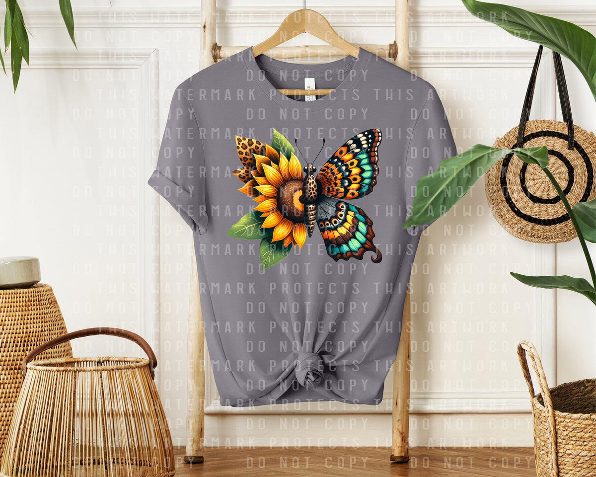 Sunflower Butterfly Graphic Tee