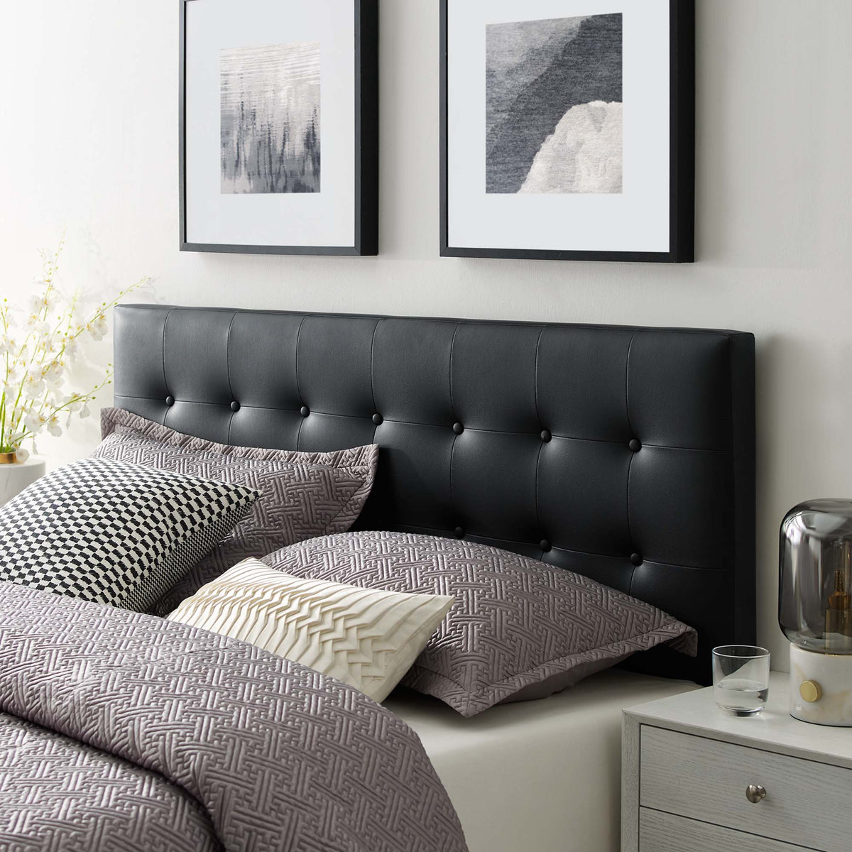 Emily Upholstered Vinyl King Headboard by Modway