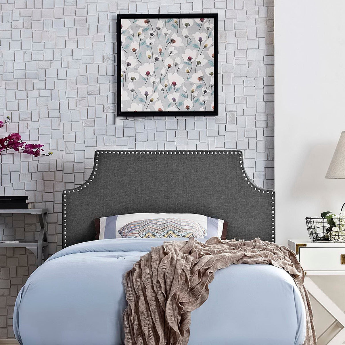 Laura Upholstered Fabric Twin Headboard by Modway
