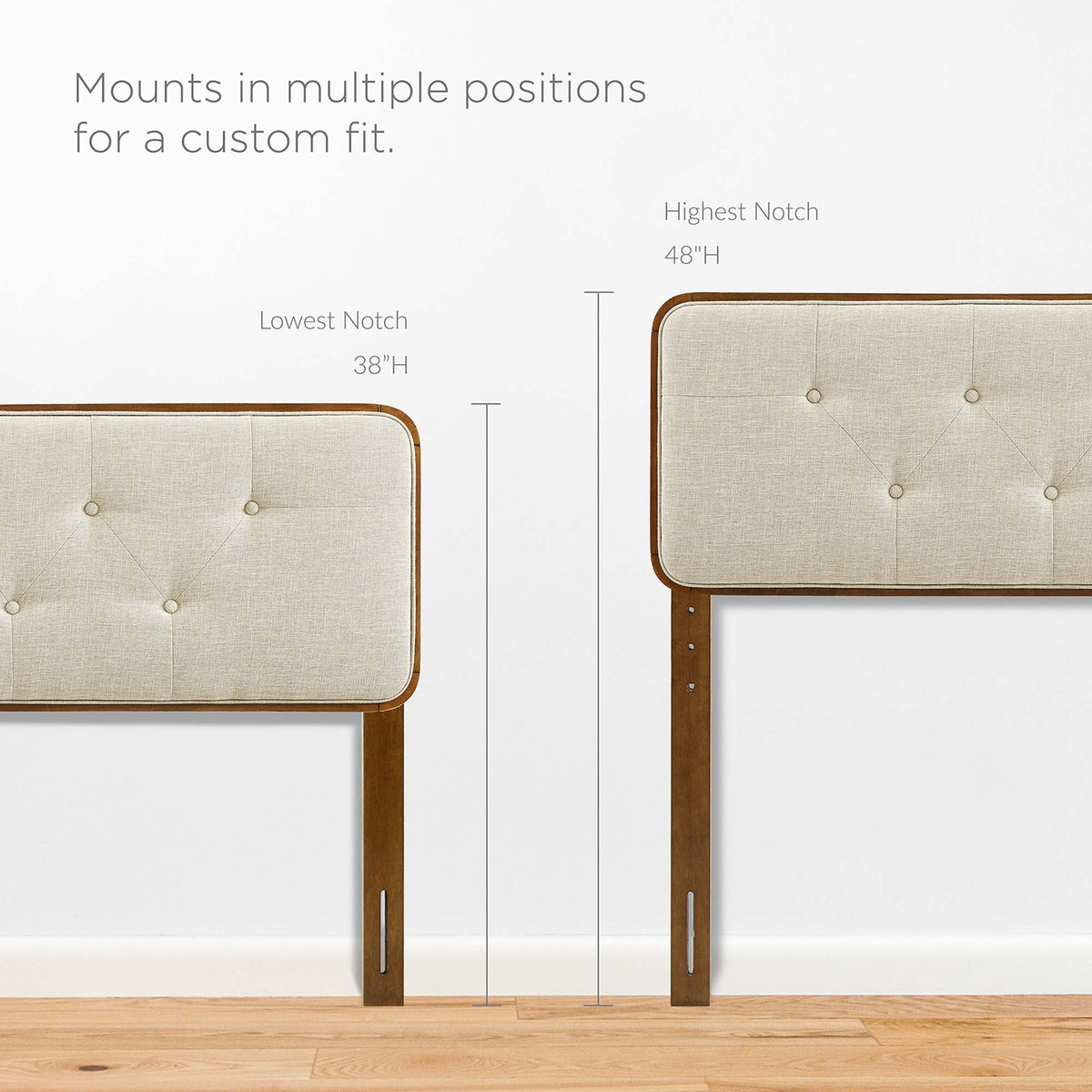 Collins Tufted Fabric and Wood Twin Headboard by Modway