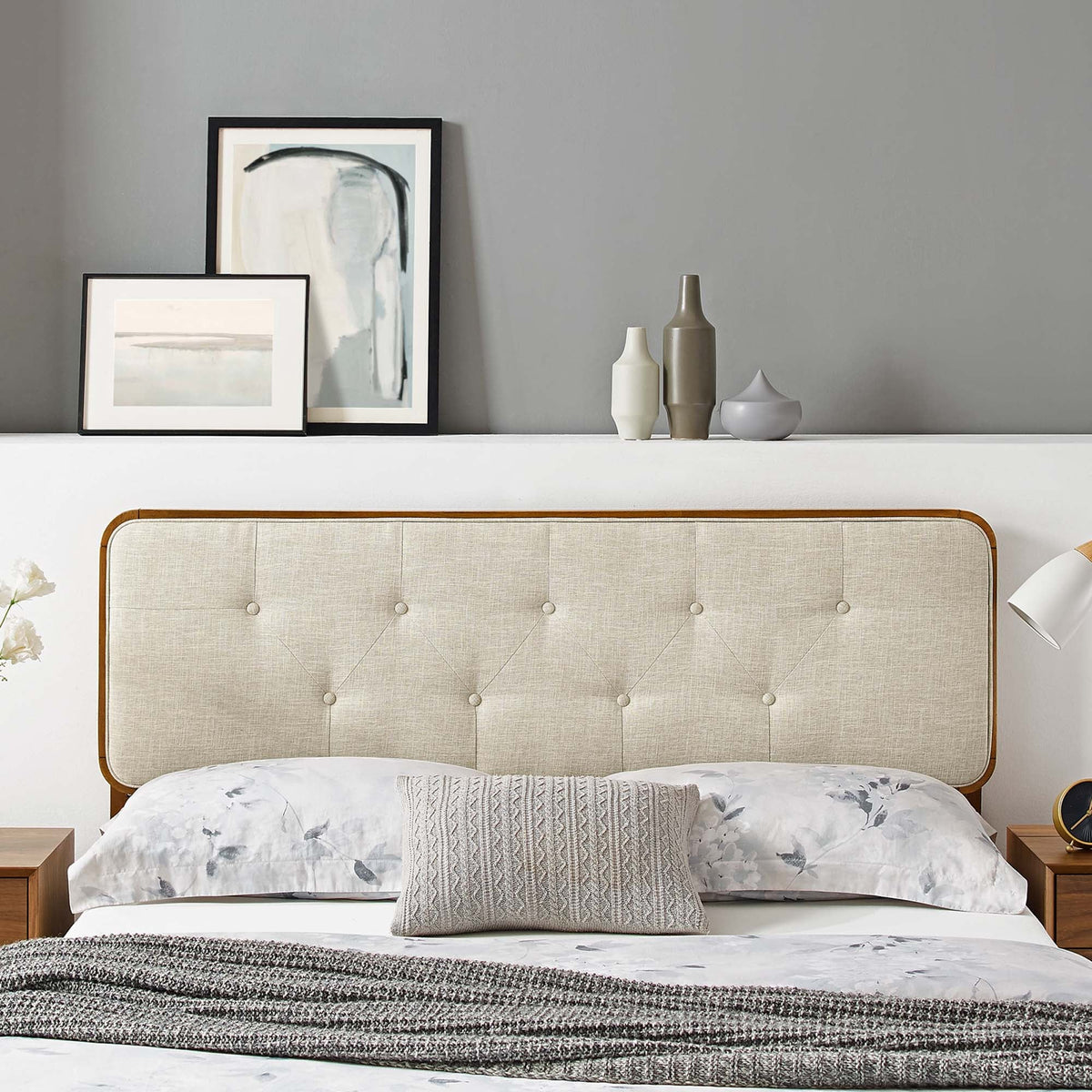 Collins Tufted Fabric and Wood Twin Headboard by Modway