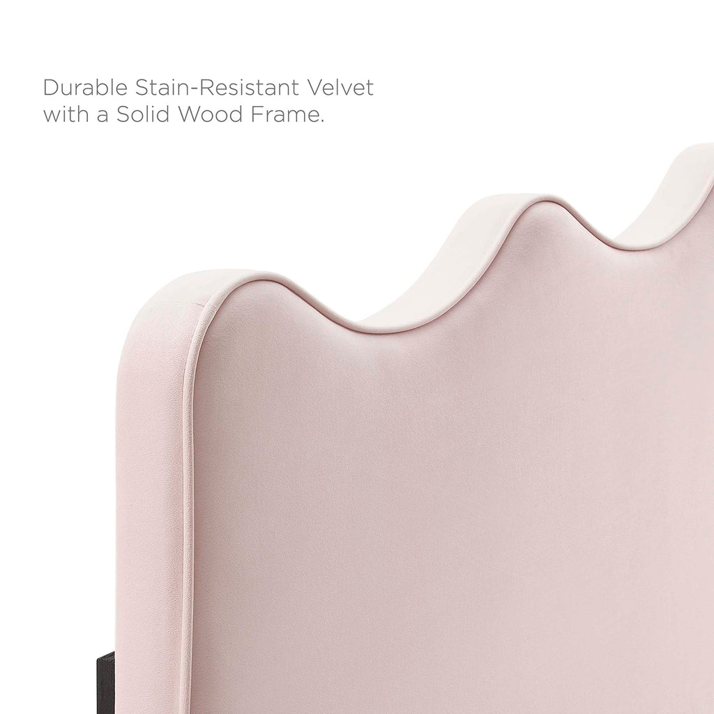 Current Performance Velvet Queen Platform Bed by Modway - Dusty Rose / Pink / White