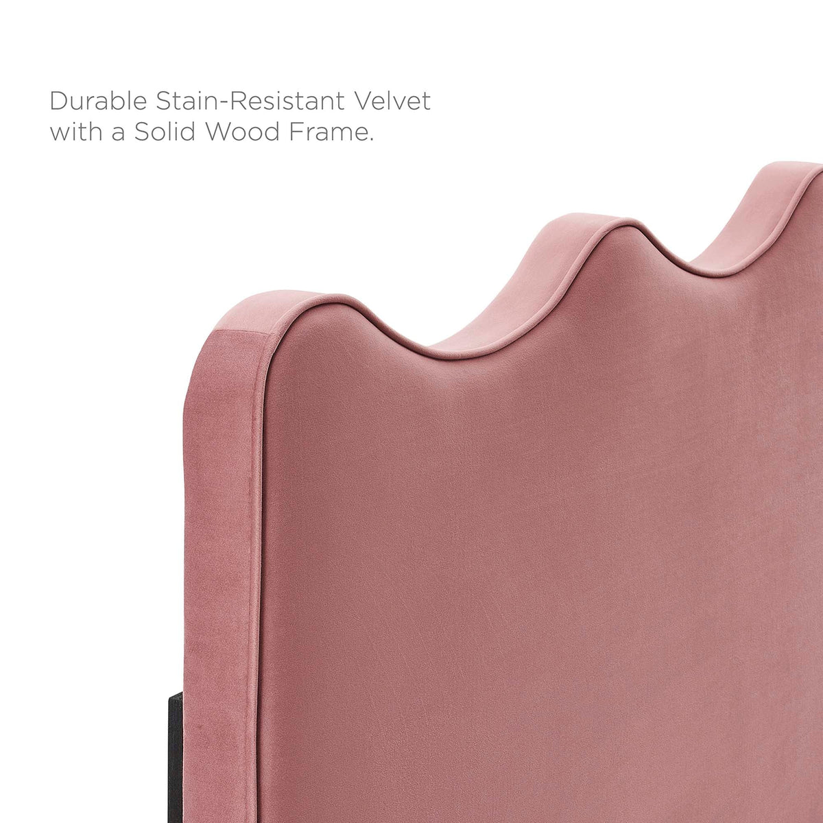 Current Performance Velvet Queen Platform Bed by Modway - Dusty Rose / White
