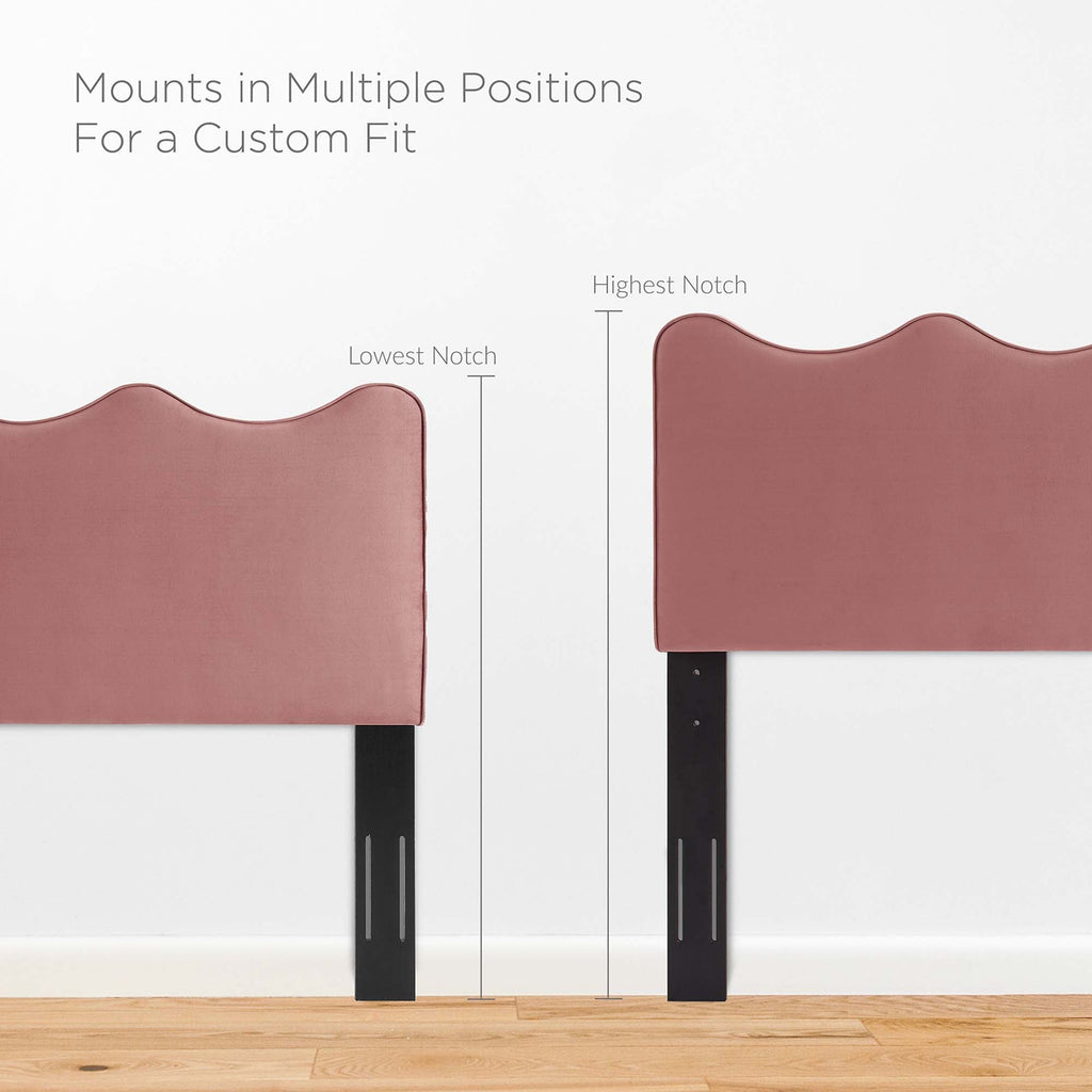 Current Performance Velvet Queen Platform Bed by Modway - Dusty Rose / White