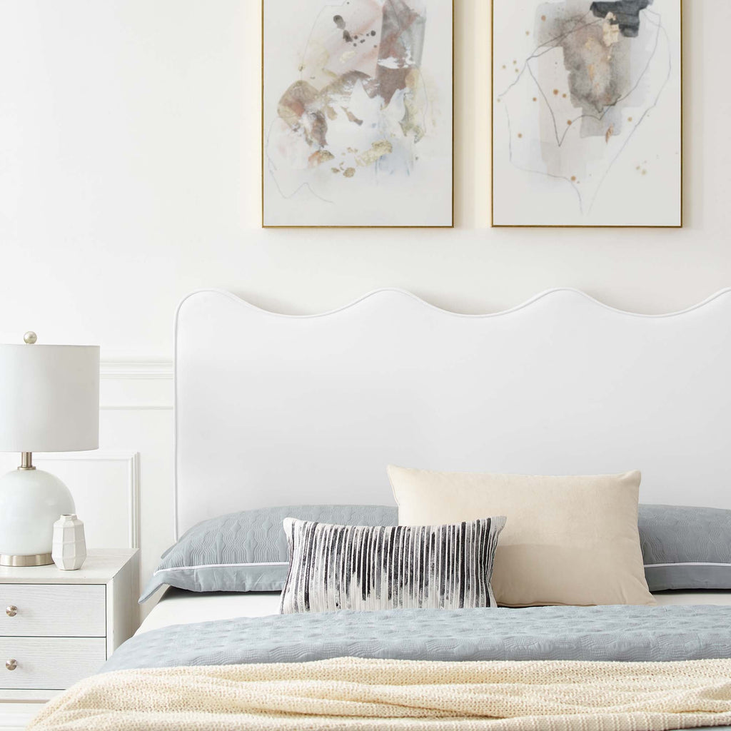 Current Performance Velvet Queen Platform Bed by Modway - Dusty Rose / White