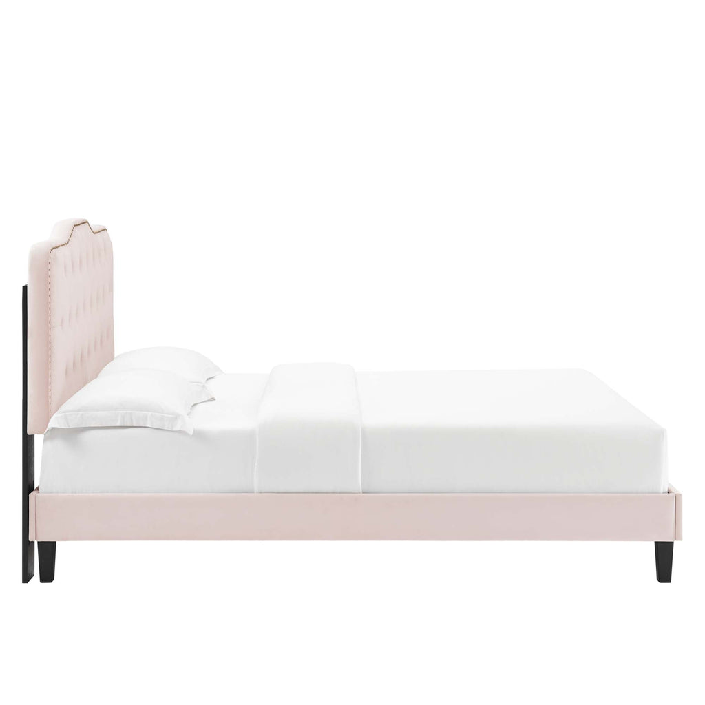 Amber Performance Velvet Queen Platform Bed by Modway - MOD-6777