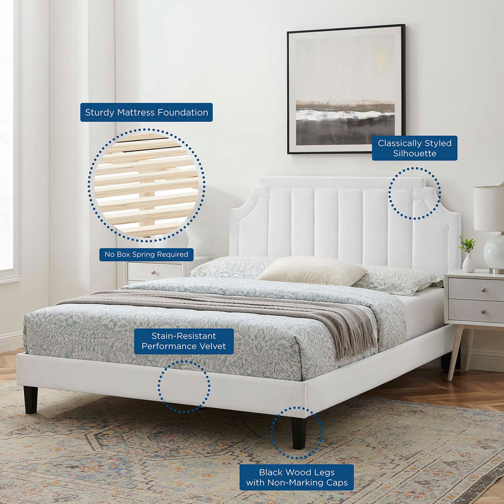 Sienna Performance Velvet Full Platform Bed by Modway - MOD-6914
