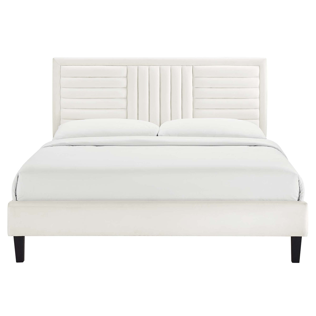 Sofia Channel Tufted Performance Velvet King Platform Bed by Modway - MOD-7015