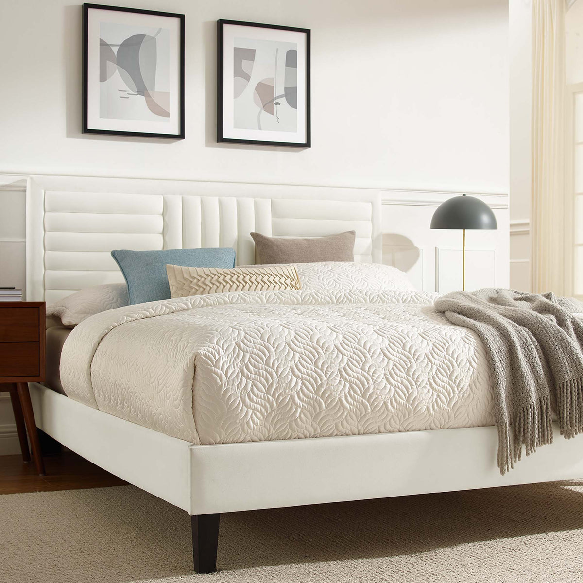 Sofia Channel Tufted Performance Velvet King Platform Bed by Modway - MOD-7015