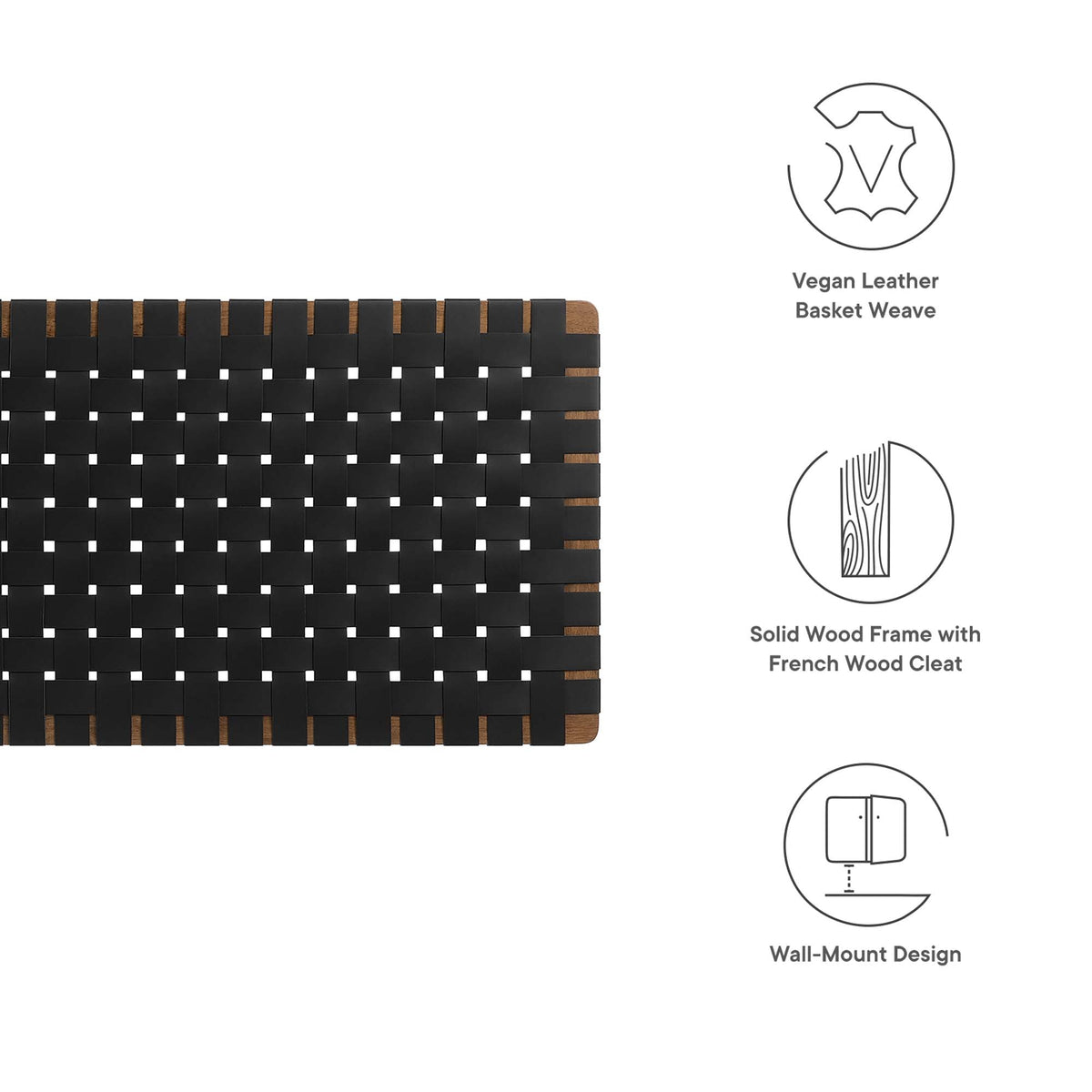 Sparta Weave Vegan Leather Full Headboard by Modway